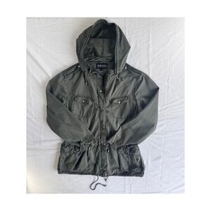 Buffalo David Bitton Utility Jacket Womens Large Hooded Military Field Coat Y2K